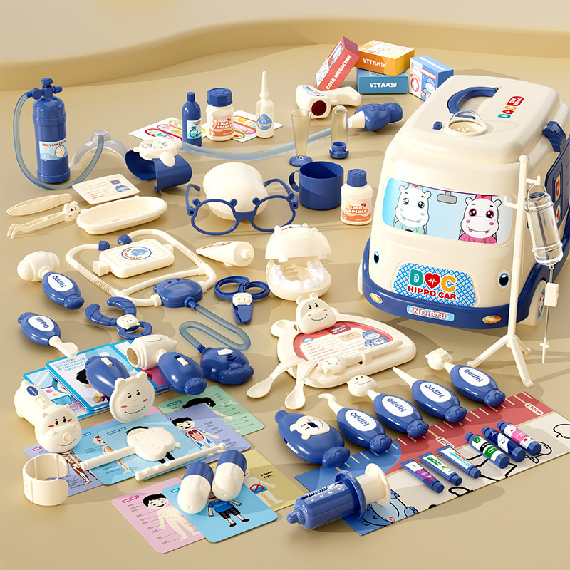 Picture of Children play small doctor toy suit boys and girls simulation play house injection medical kit to see a doctor baby gift