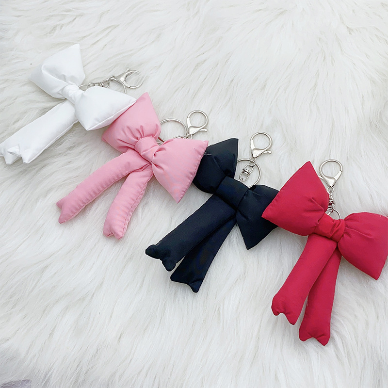 Picture of Ins Korean Style Multi-color Style Cute Girl's Heart Bow Keychain Bag Pendant Accessories High-end Sense Niche Trendy