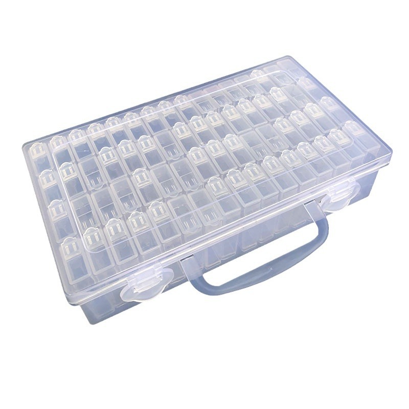 Picture of Diamond painting 64 grid storage box transparent jewelry box square diamond round point diamond box rice bead box Diamond painting tool manufacturer