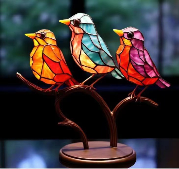 Picture of In stock new Amazon colorful bird home decoration bird metal home decorations