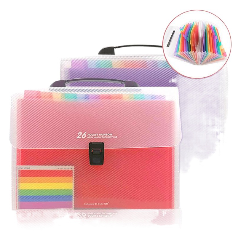Zeyou a4 organ bag folder multi-page rainbow portable organ bag 26-layer file storage bag folder wholesale