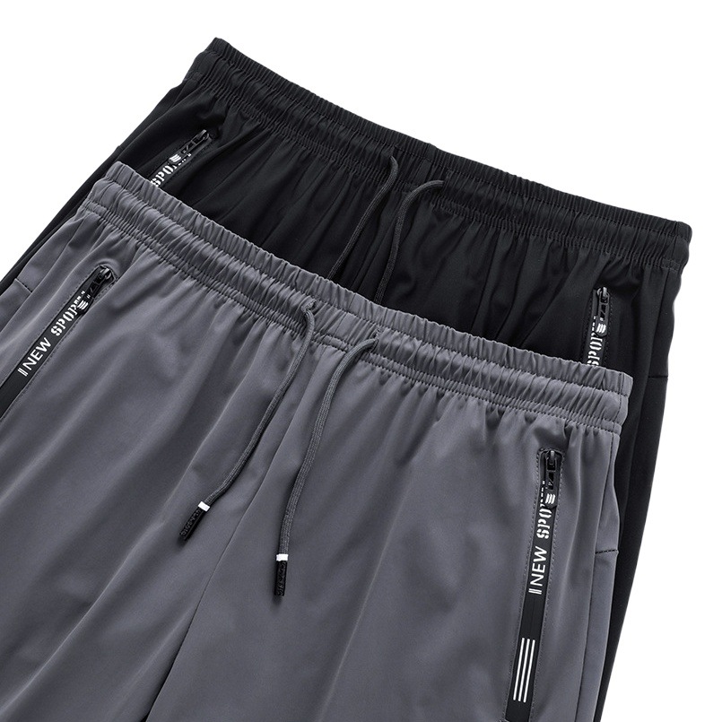 Summer Casual Ice Silk Shorts Men's Elastic Air Conditioning Pants Youth Sports Quick-drying plus size Shorts Thin Beach Pants