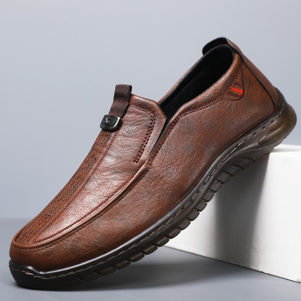 New beef tendon sole handmade leather shoes men's casual shoes business driving shoes cross-border foreign trade wholesale shoes for men