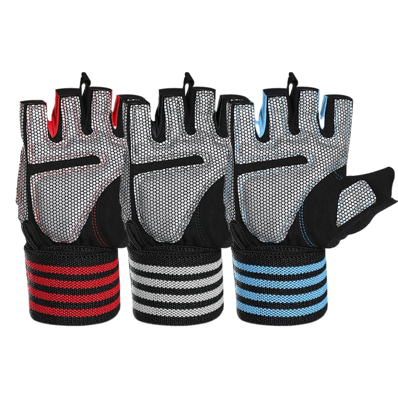 Cycling Gloves Half Finger Sports Fitness Outdoor Running Mountaineering Dew Finger Half Gloves Yoga Training Gloves