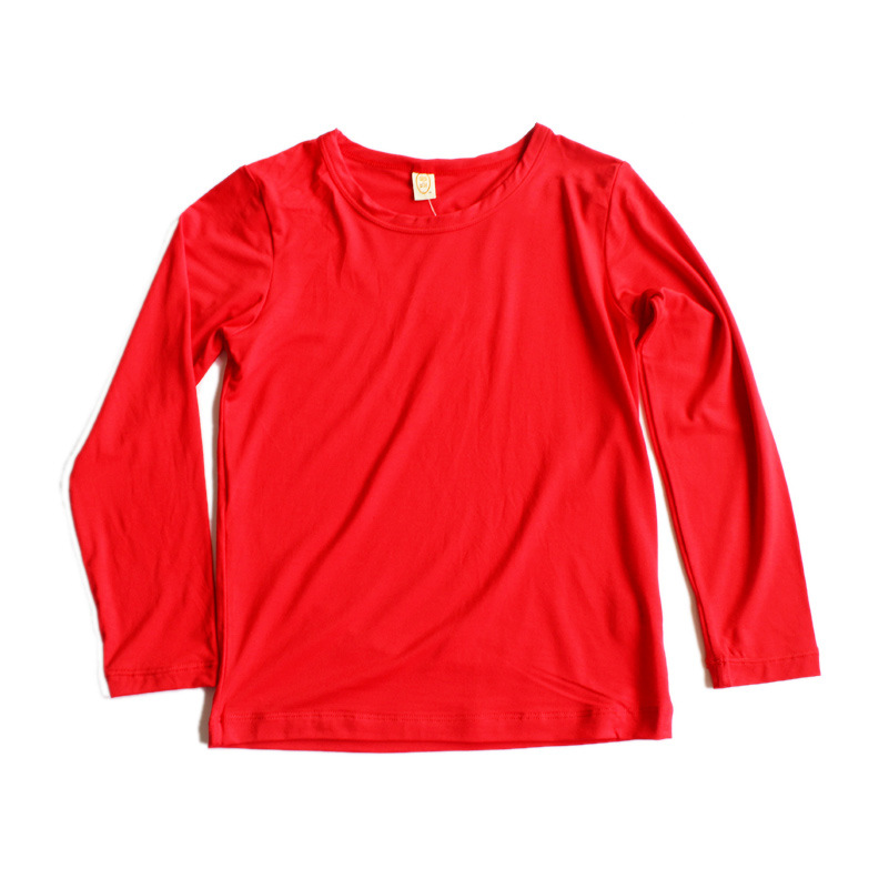 Picture of Thin Lanjing Modal Slim-fit Solid Color Children's Wear Base Shirt Children's Long Sleeve T-shirt Men's and Women's Clothes Wholesale