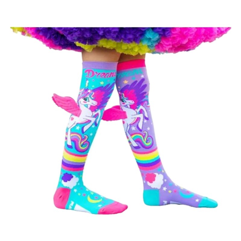 2022 Autumn and Winter Mid-Calf Socks Pony Cotton Cartoon Unicorn Wings Girls Socks Valentine's Day Gift Sweat-Absorbent and Deodorant