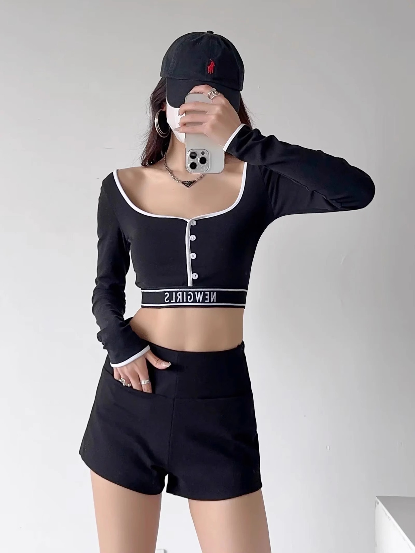 Hot Girls Sexy Women's Group High Waist Shorts Women's Autumn New Tight Hip Slimming Straight Casual A- line Hot Pants
