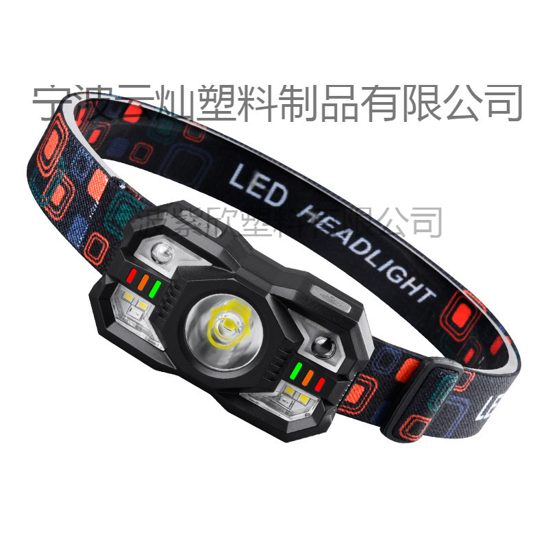 Wholesale mini induction headlight strong light multifunctional portable portable fishing lamp outdoor emergency hiking charging headlight