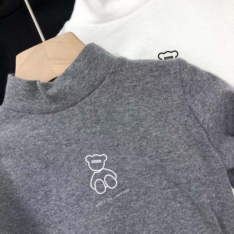 Picture of German velvet children's all-match high collar warm base shirt autumn and winter children's clothing fun cute children's long sleeve T-shirt top