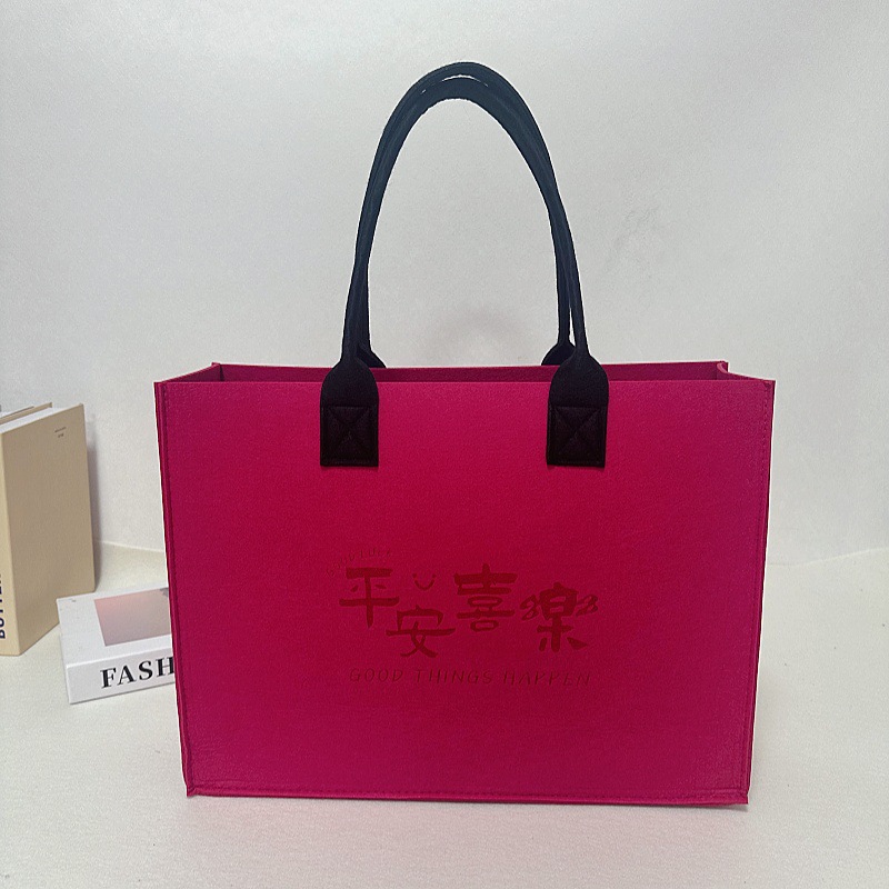Picture of In-Stock Wholesale Mid-Autumn Felt Bags with Traditional Chinese Style, Various Styles Available, Thickened Large-Capacity Felt Tote Bags