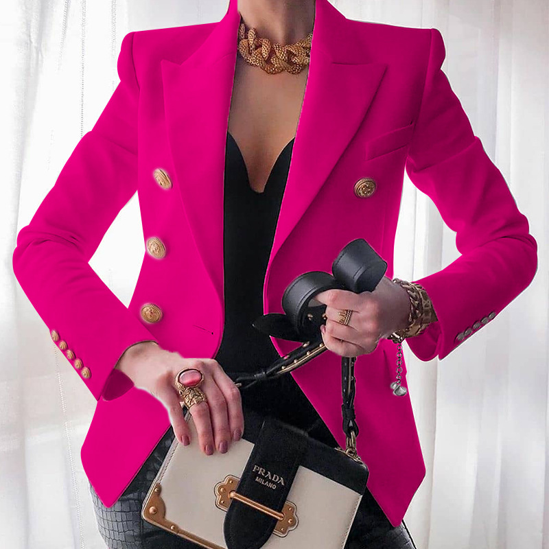 Picture of Fc996 Spot 2025 European and American Amazon Women's Clothing Slim Pure Color Fashion Casual Suit Short Outwear for Women