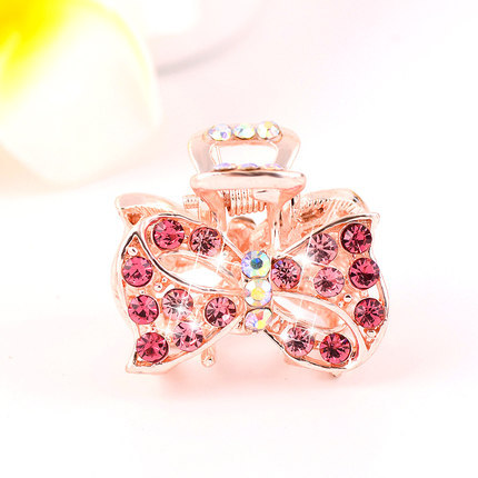 Picture of New small size Grab Clip Hair Clip Hair Clip Adult Bangs Hair Clip Children Top Clip Electroplated Rhinestone Elegant Hair Accessories Headdress