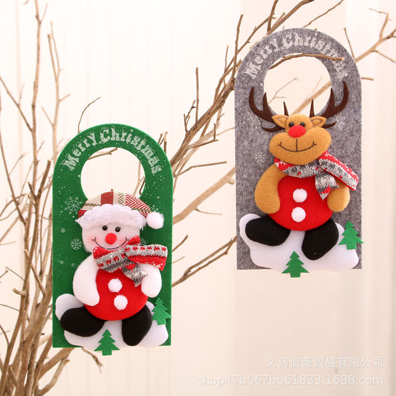 R new Christmas decorations non-woven cartoon Christmas door hanging pendant hotel shopping mall window decoration