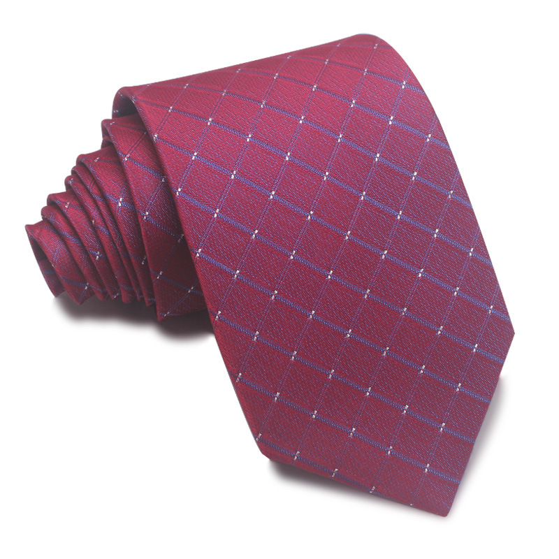 Picture of 25 New 8cm Polyester Jacquard Stripesd Tie 7cm Men's and Women's Business Formal Wear Casual High-End Red Black Blue