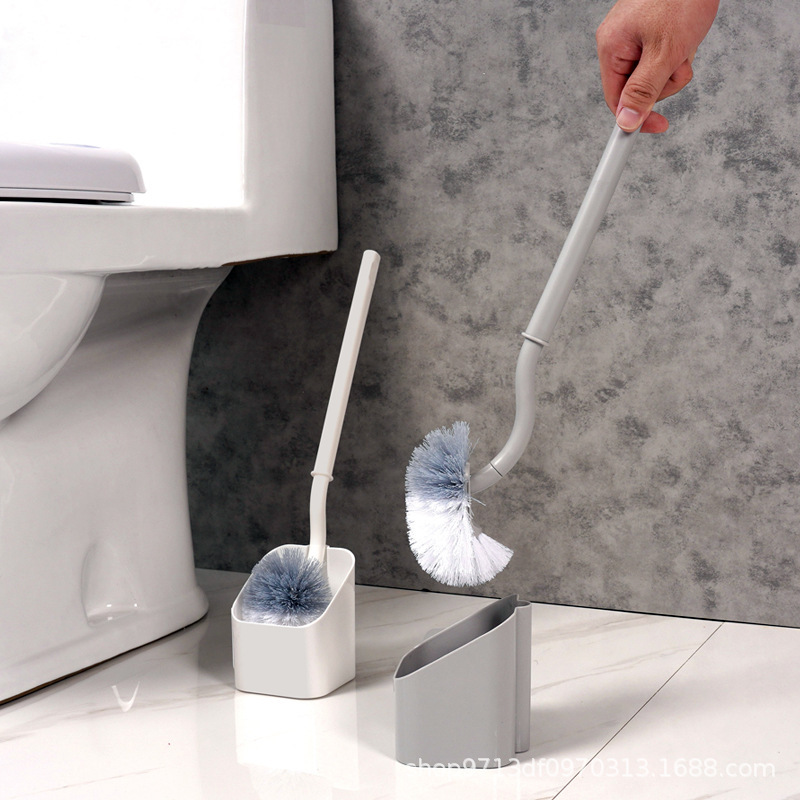 Household Japanese-style wall-mounted toilet brush long handle plastic Japanese toilet brush toilet supplies cleaning brush set Wholesale