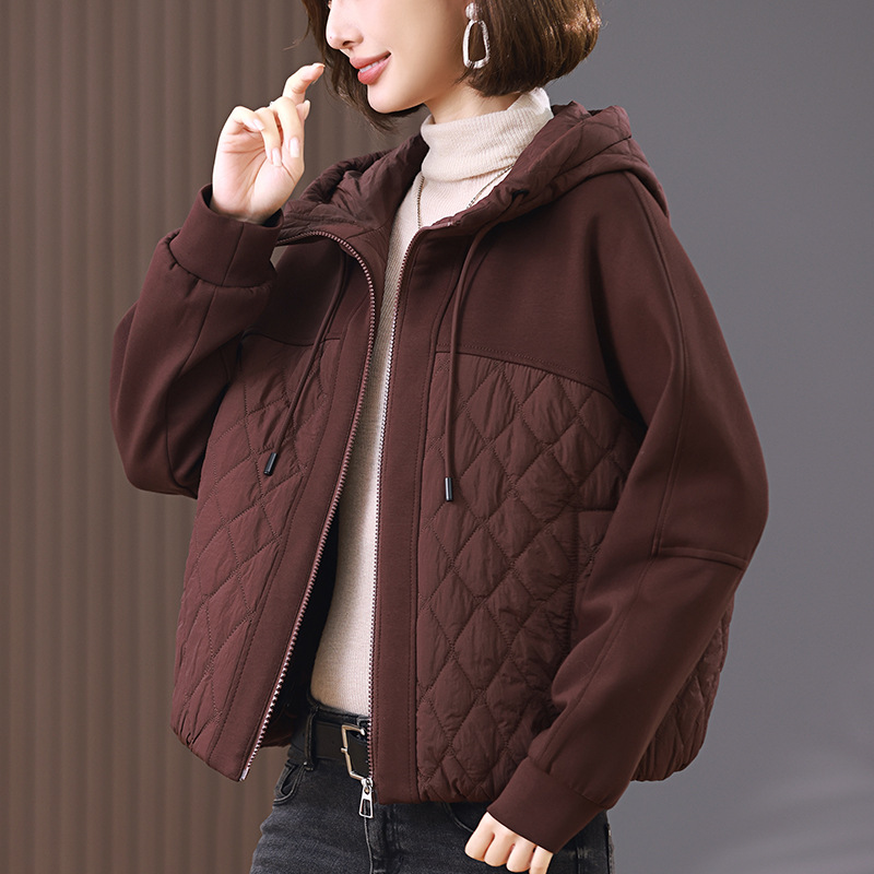 Picture of Light and thin cotton-padded jacket women's 2024 new autumn and winter short middle-aged mother western style thin cotton-padded jacket coat
