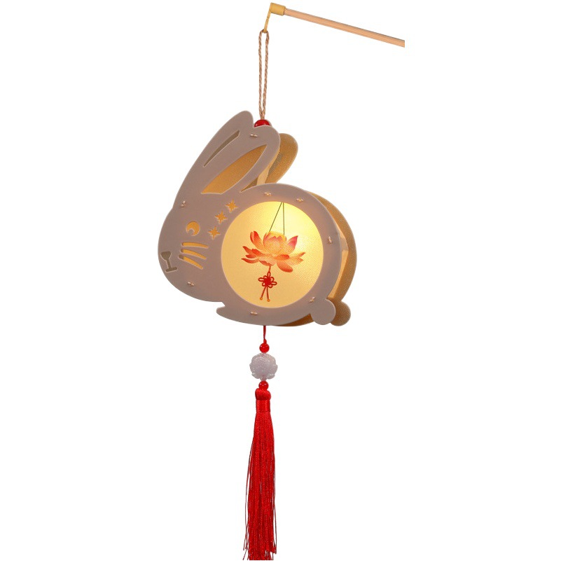 Mid-Autumn Festival DIY Lantern Fair Handheld Lantern Ancient Style Rabbit Lantern Children's Handmade Lantern Material Kit