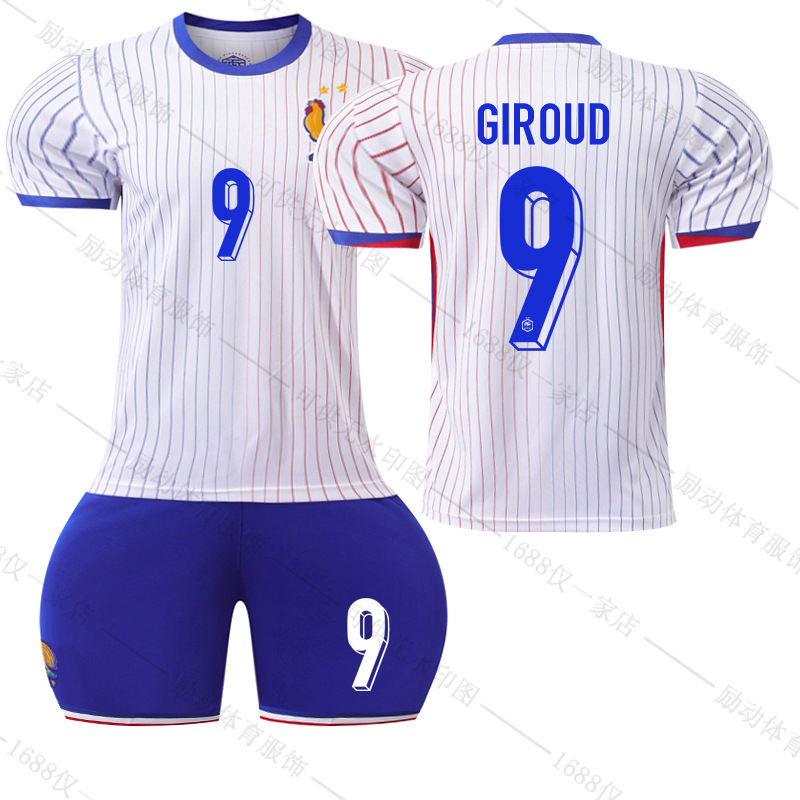 Picture of 2425 France away to the European Cup jersey No. 10 Mbappe football suit 7 Griezmann 9 Giroux team uniform
