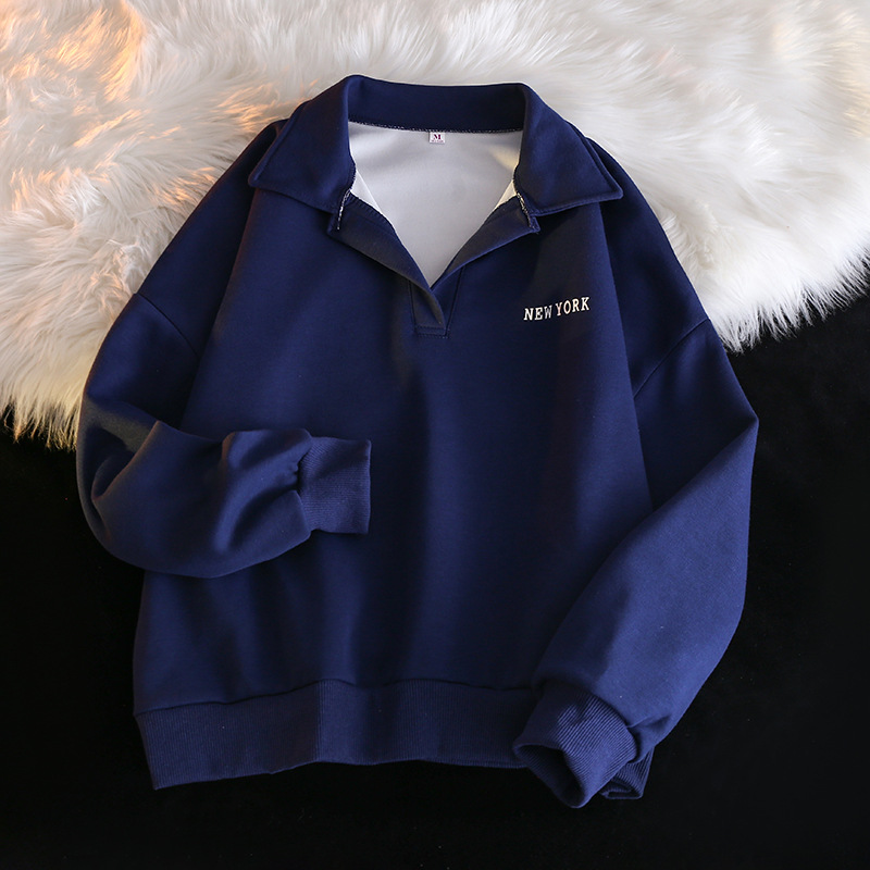 Picture of Cross-border polo Collar Sweater Women's Spring and Autumn Thin Loose New Fashion Brand Korean Style chic Hong Kong Style Top Long Sleeve Jacket