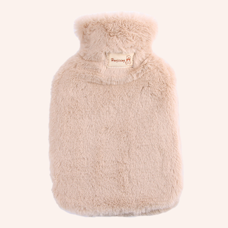 Picture of Cross-Border Spot Logo Thickeneded Plush Cloth Cover Hand Warmer Bag Hot Water Bag Filled with Water Hot Water Bag Hand Warmer Pvc