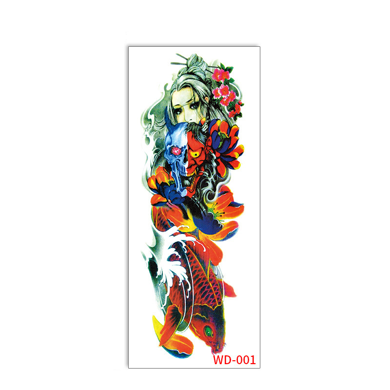 Picture of Full Arm Tattoo Sticker Cross-border New Waterproof Sweat Simulation Cross Buddha Black and White Colorful Personality Full Arm Temporary Tattoo