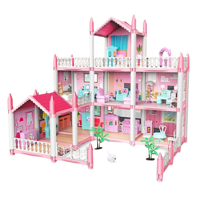 Picture of Cross-Border Assembled DIY House Castle Princess House Model Toy House Educational Doll House Girl Play House Set