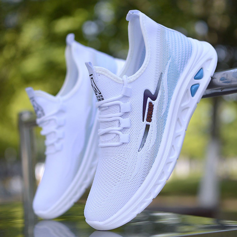 Men's Shoes Summer 2024 Mesh New Flying Woven Mesh Men's Soft Sole Breathable sneaker Casual Trendy Shoes Lightweight Running