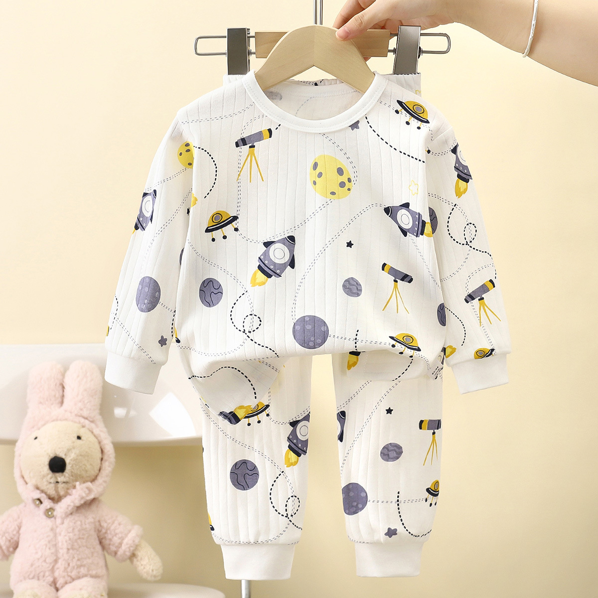 Picture of Children's Pure Cotton Underwear Set, New Autumn Style, Boys' Autumn Clothes and Pants, Baby Pajamas, Girls' Loungewear, Children's Clothing