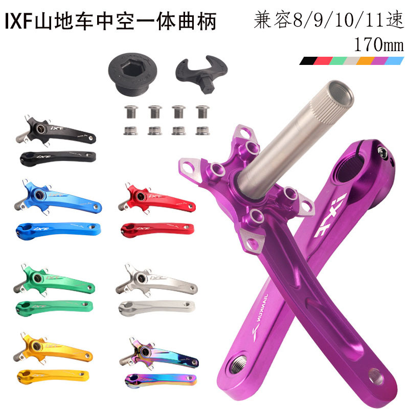 IXF One-piece Hollow Dish Left and Right Crank Set Modified Single-disc Hollow Dish Crank BCD104 Mountain Bike