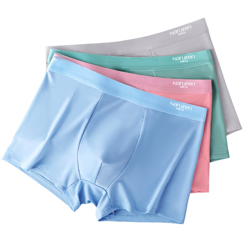 Shake the sound fast hand live explosions men's ice silk underwear cotton crotch antibacterial boxers men's boxers factory outlet