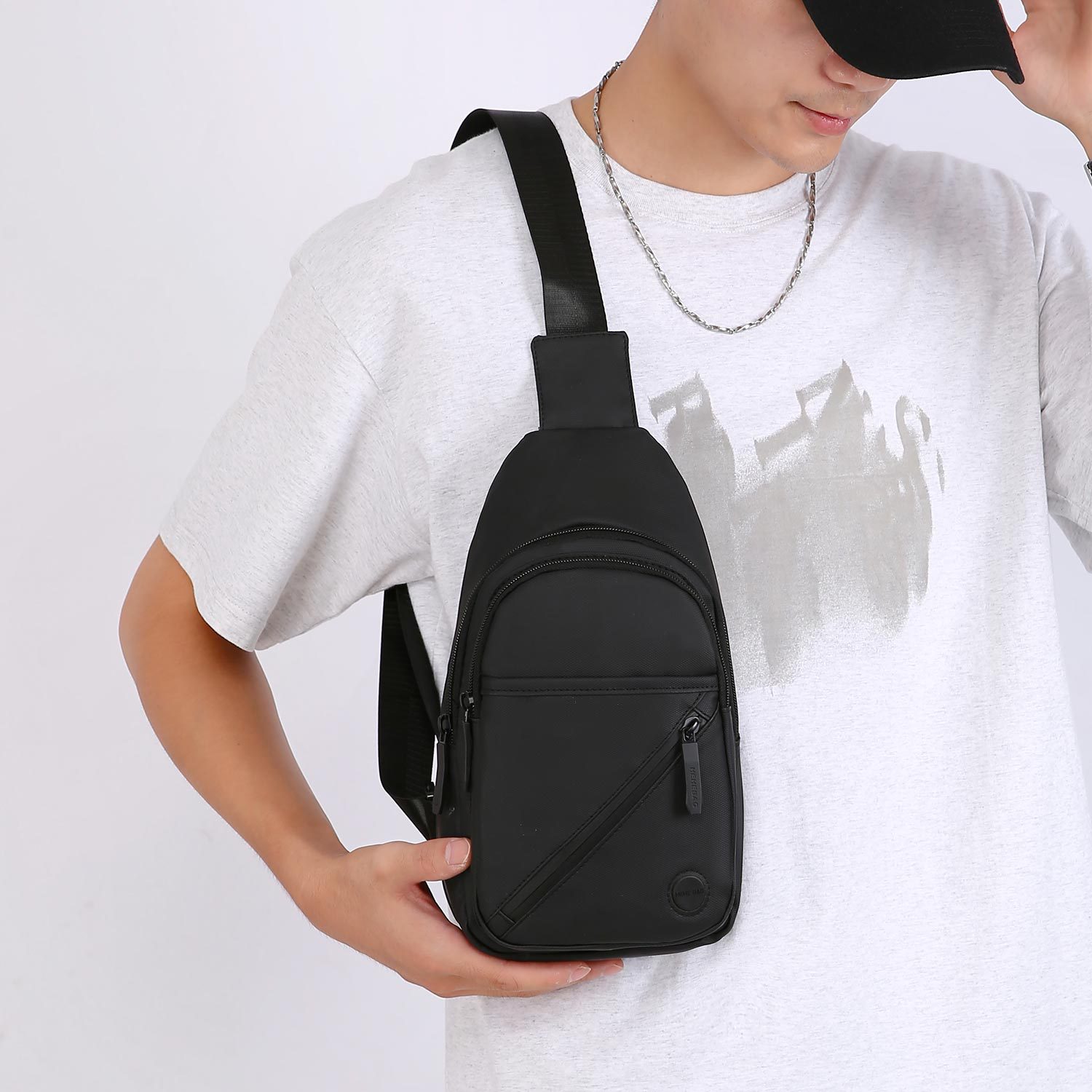 All-match Men's Small Satchel Simple Outdoor Large Capacity Shoulder Bag Crossbody Commuter Waterproof Multifunctional Cross-border Chest Bag