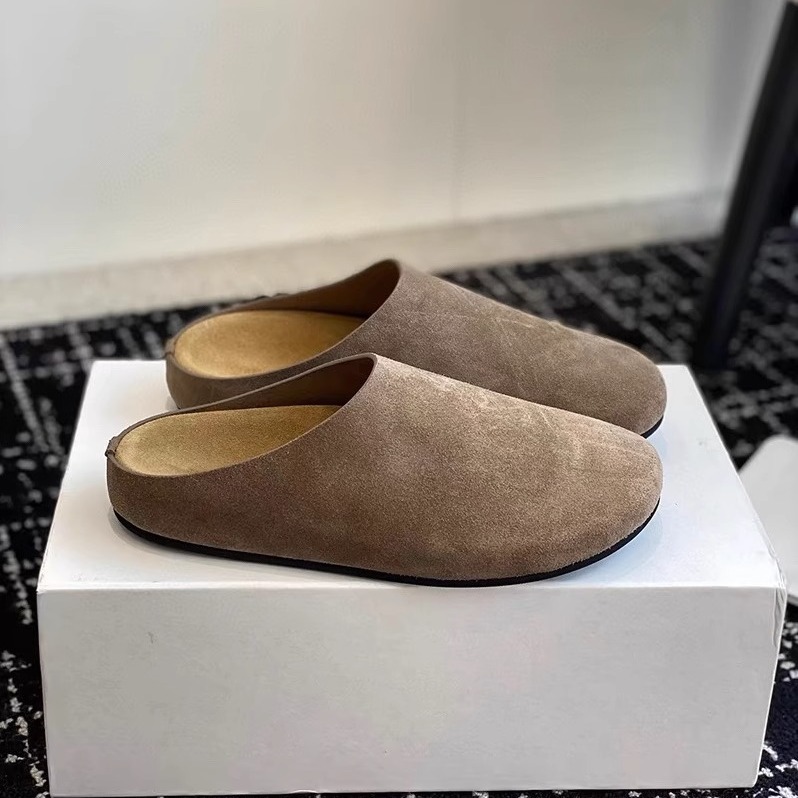 Gu Yun Home 2024 Spring and Autumn New Arrival Lazy Men's Half Slippers Women's Outer Wear Flat Round Head Casual Thick Bottom Bocken Shoes