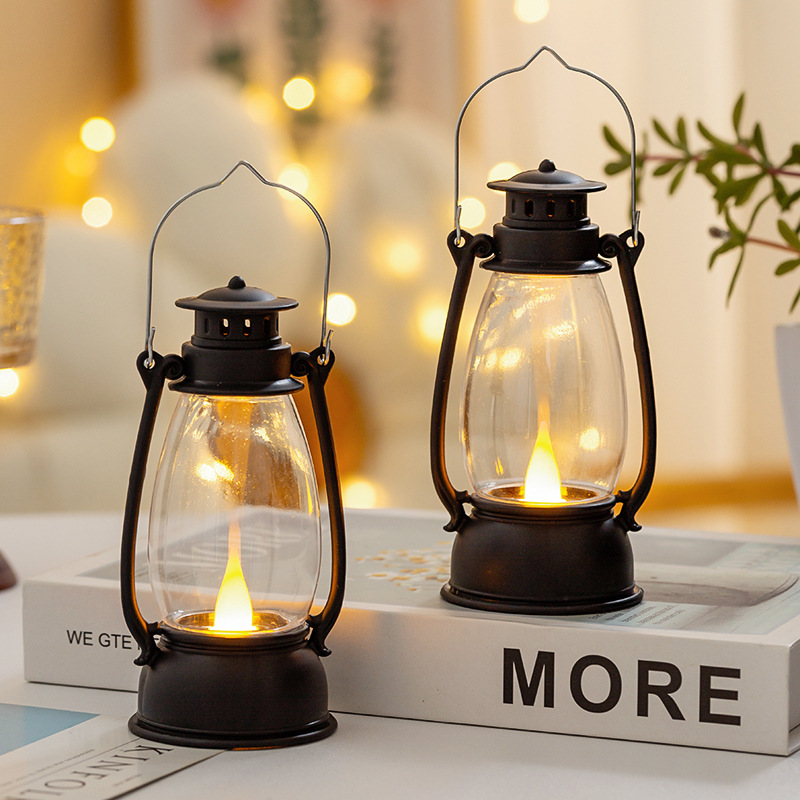 Creative Retro Portable Nightlight Internet Celebrity Mini Atmosphere Pony Lantern Desktop Ornaments Photo Decoration Props Oil Lamp