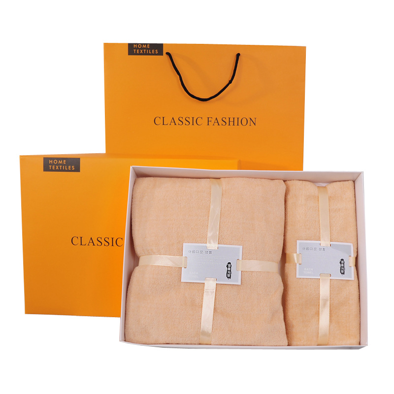 Picture of Towel Gift Box Towel Bath Towel Three-Piece Set Thickened Absorbent Opening Shop Celebration Wedding Birthday Gift