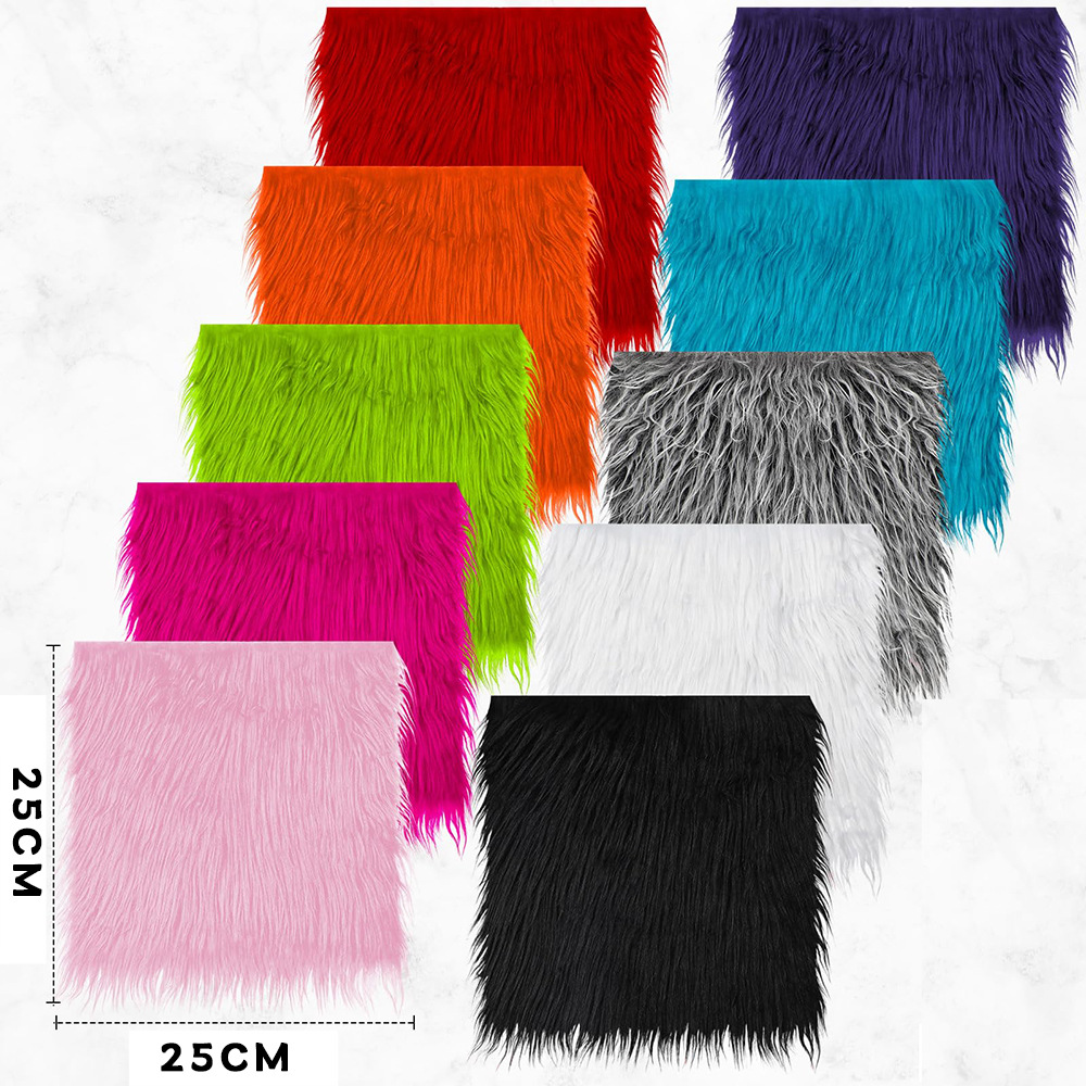 Cross-Border Popular Artificial Fur Christmas Square Block Colorfulful Fur Patch Decoration with Cushion Square Scarf DIY Accessories