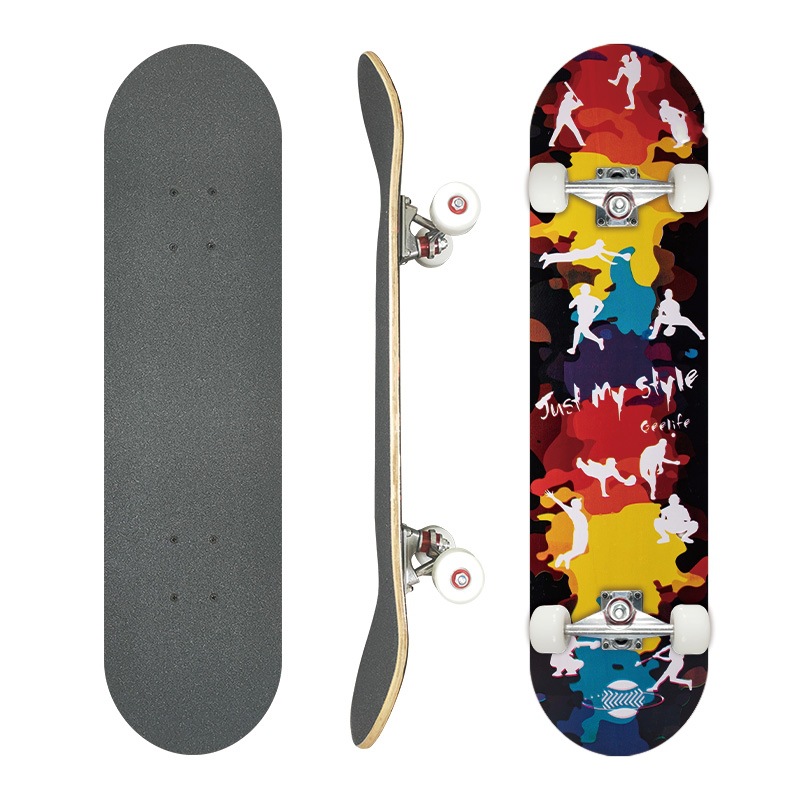 Picture of 31 inch skateboard professional adult street maple four-wheel beginner children double rocker concave skateboard