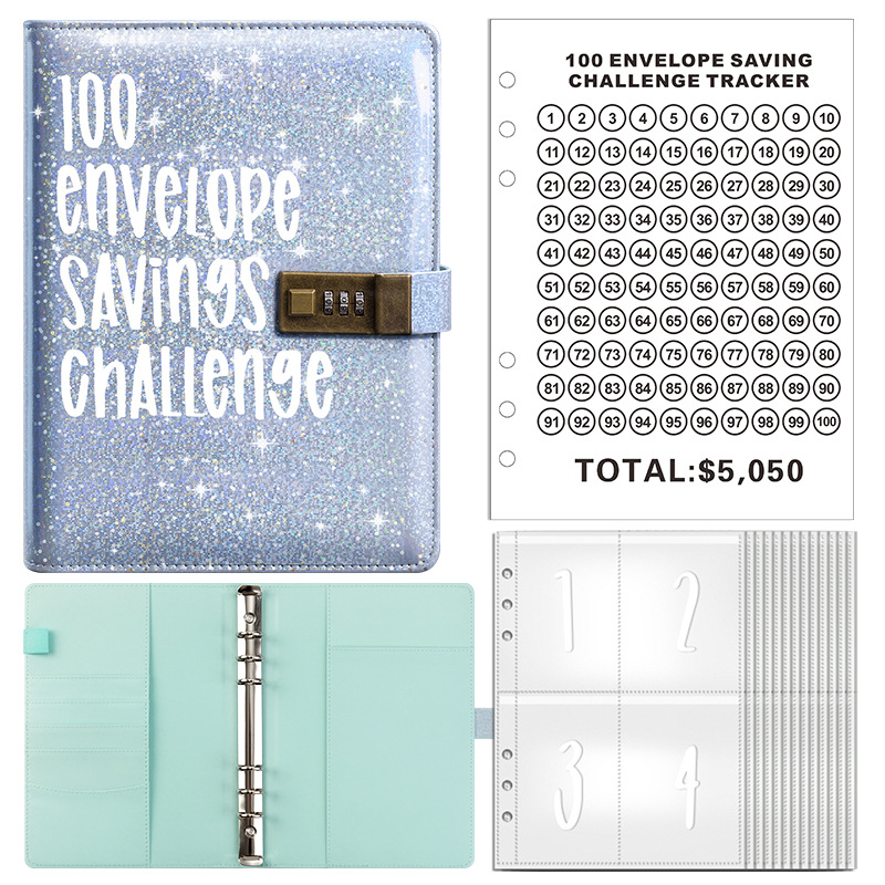 Picture of 100EnvelopeChallenge magic color macaron loose-leaf couple envelope challenge saving money book