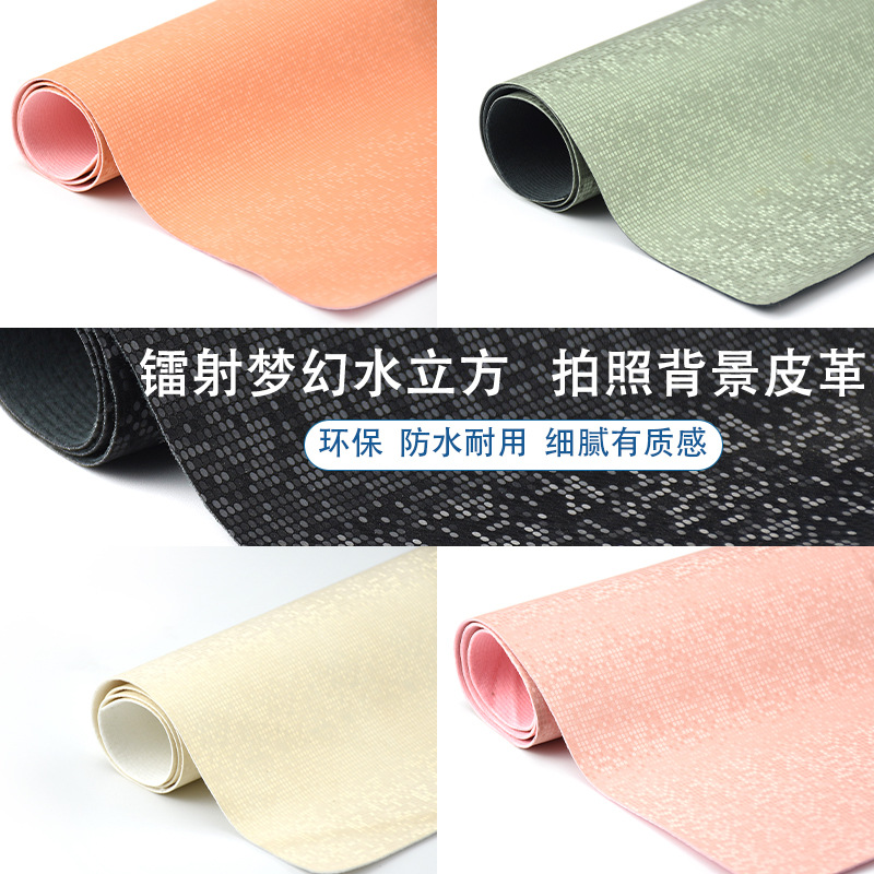Picture of Photography Props 3D Leather Eco-friendly PU Background Waterproof Laser Leather Small Products Shoe Bags Photography Crazy Purchase