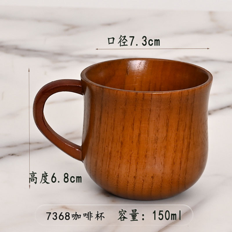 Picture of Origin supply round solid wood mug wooden creative water cup general insulation wooden cup large quantity excellent price