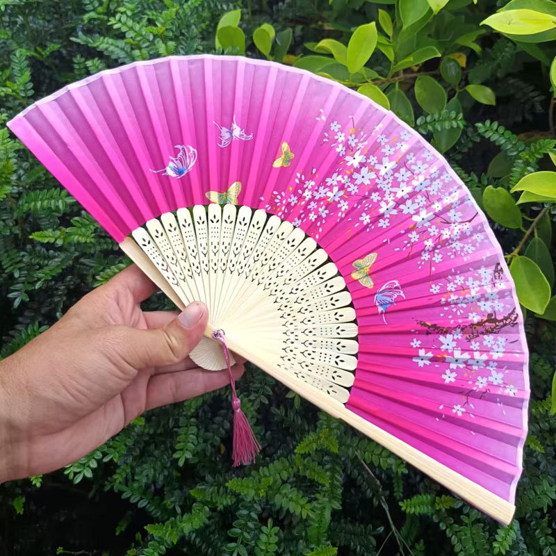 Picture of Folding Fan Bamboo Ancient Fan Student Girl Chinese Style Small Fan Scenic Spot Export Wholesale Retail Gift Decorative Fan