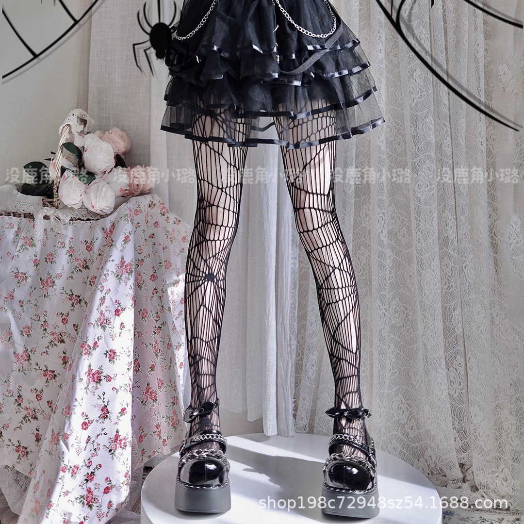Hollow-out Pants Fishnet Stockings Gothic Style Long Hollow-out Pants Silk Stockings Dark Style Halloween Pants Net Stockings