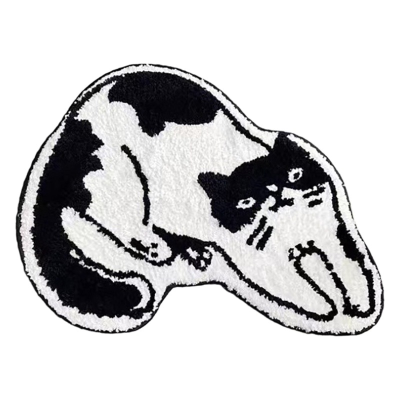 Nordic Special-shaped Flocking Carpet Cartoon Bedroom Dirt-resistant Bedside Floor Mat Toilet Toilet Water Absorbent Non-slip Foot Mat