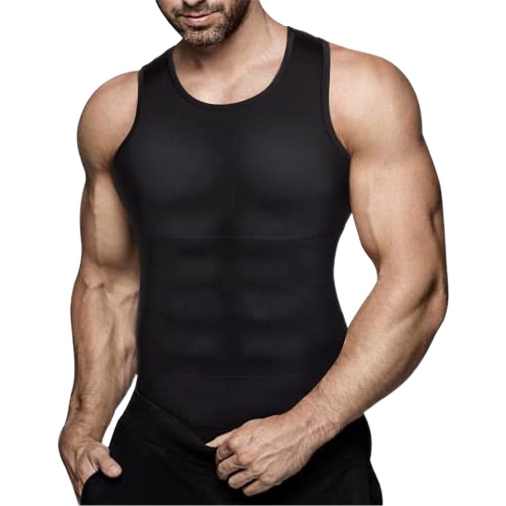 Slimming Men's Body-Shaping Tops to Hide the Flesh, Any Cut to Shape the Breasts, Tummy-Tightening, Waist-Slimming, Straightening and Back Compression Vests