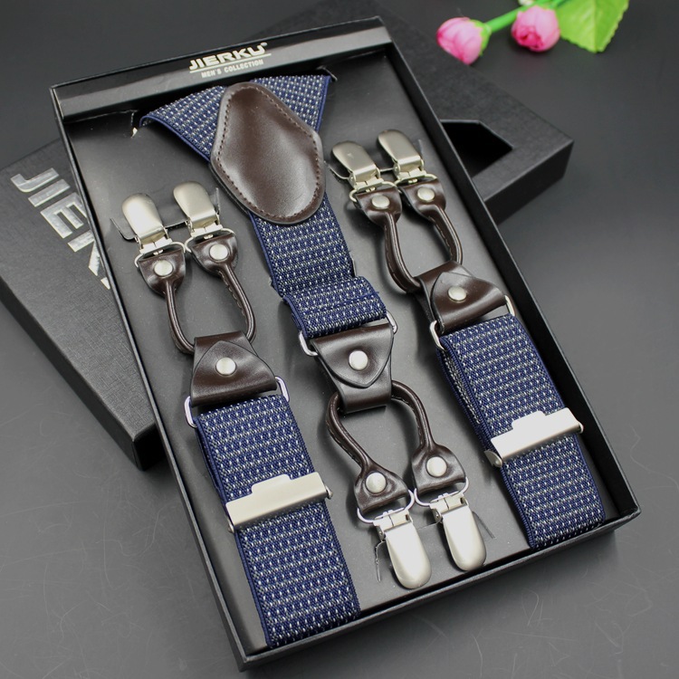 Picture of In stock, 2016 men's suspender suspenders business formal wear suspender 6-clip elastic suspender iek