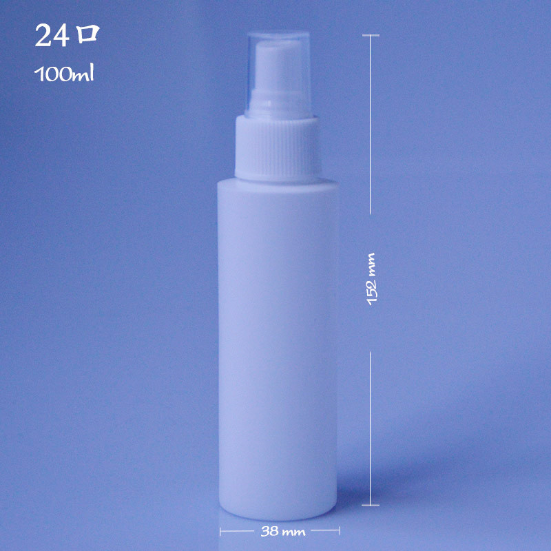 100ml Spray Bottle hdpe Flat Shoulder Cylindrical Liquid Bottle White Cosmetic Plastic Bottle Sample Packaging Bottle
