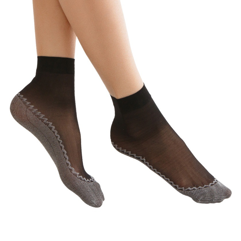 Zhuji Mid-Short Cotton-Soled Stockings for Women, Spring, Summer, and Autumn Thin Socks, 10 Pairs Pack, 15D Ultra-Thin Sexy Short Socks