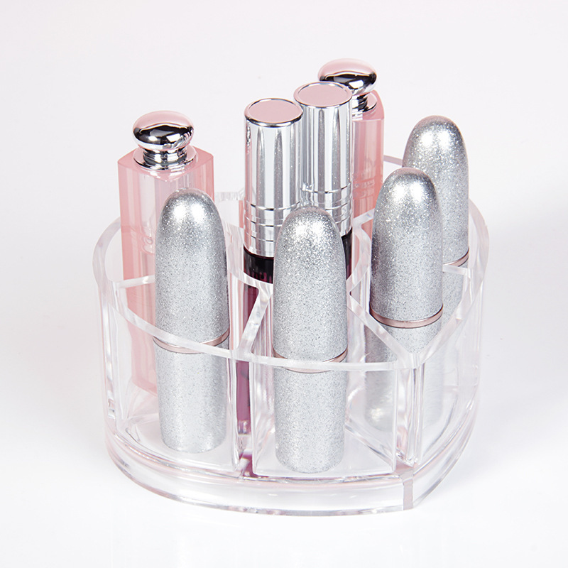 Transparent Crystal series heart-shaped Cosmetics Lipstick Lipstick finishing storage box [manufacturers wholesale]]