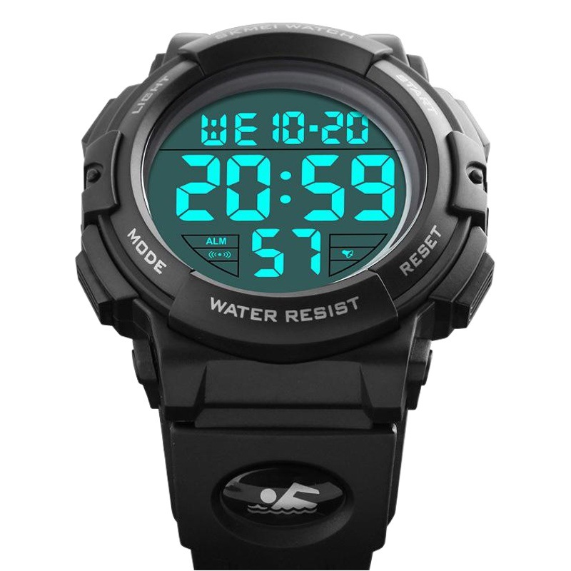 Time beauty men's waterproof electronic watch large dial sports watch fashion multi-functional outdoor watch 1258