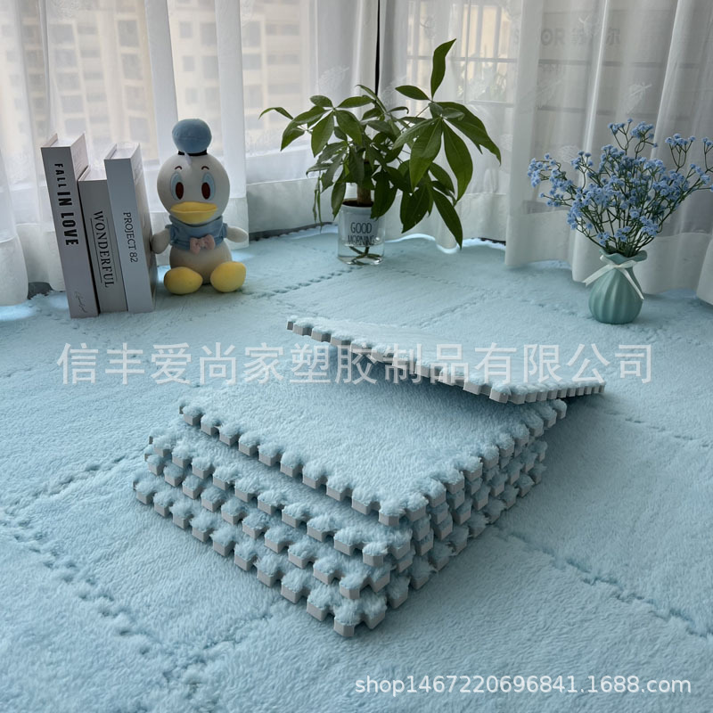 Picture of Bedside carpet bedroom full-bed room plush stitching foam floor mat cut tatami mat stain-resistant household