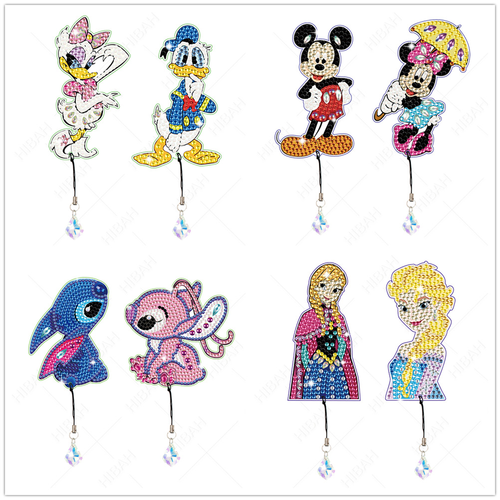 Diamond painting cartoon bookmark crystal pendant round diamond bright diamond plus special-shaped diamond single-sided stick drill 2-Piece Bag in stock